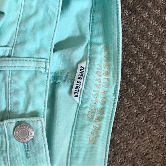 ➰American Eagle aqua ripped jeggings➰ - Picture 2 of 6